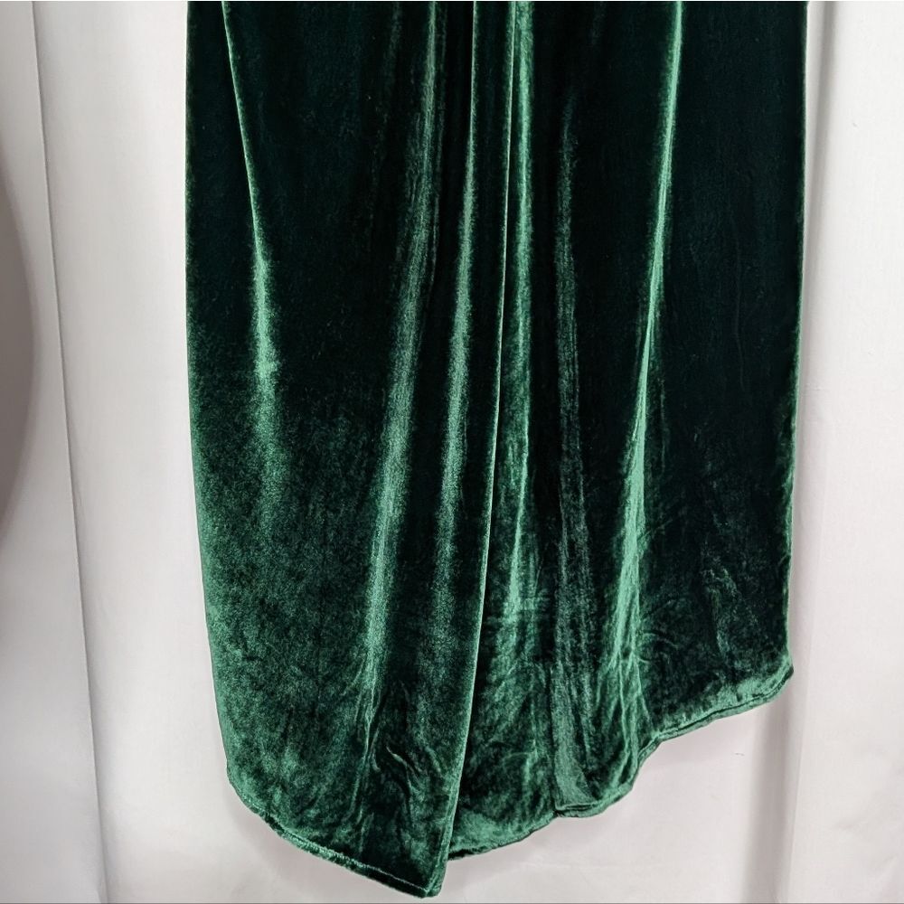 Reformation Rimini Velvet Dress Forest Dark Green Gown Maxi - Picture 8 of 10